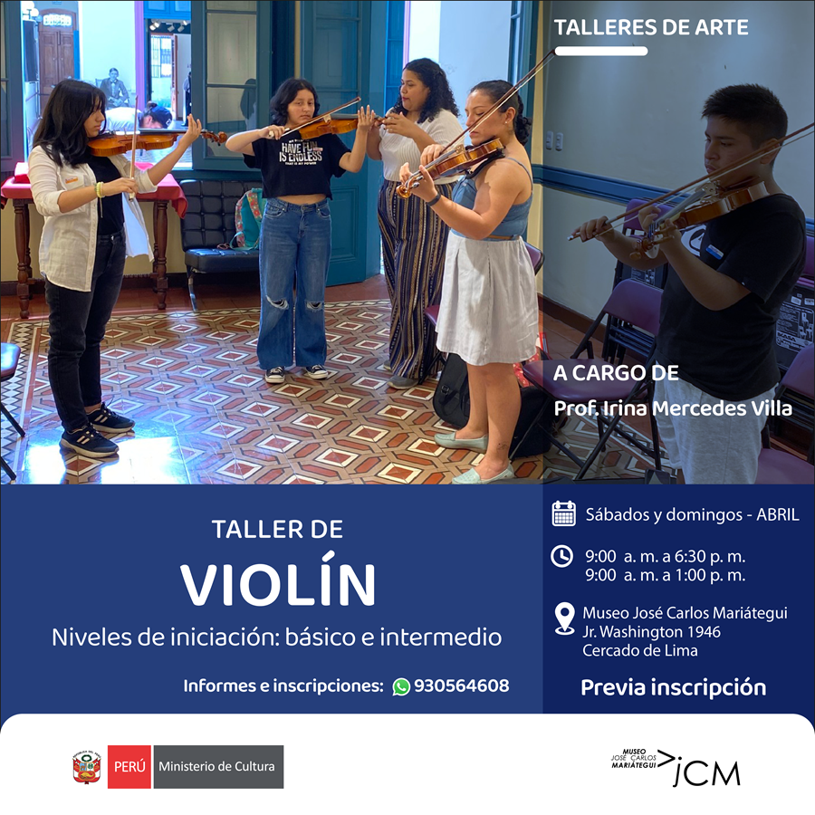 Taller de violín. A cargo de la profesora Irina Mercedes Villa Rivero