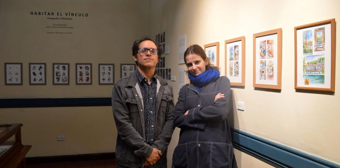 Exposición HABITAR EL VÍNCULO fotografía / historieta de Éloïse Boitelle y José Carlos Chihuán Trevejo.