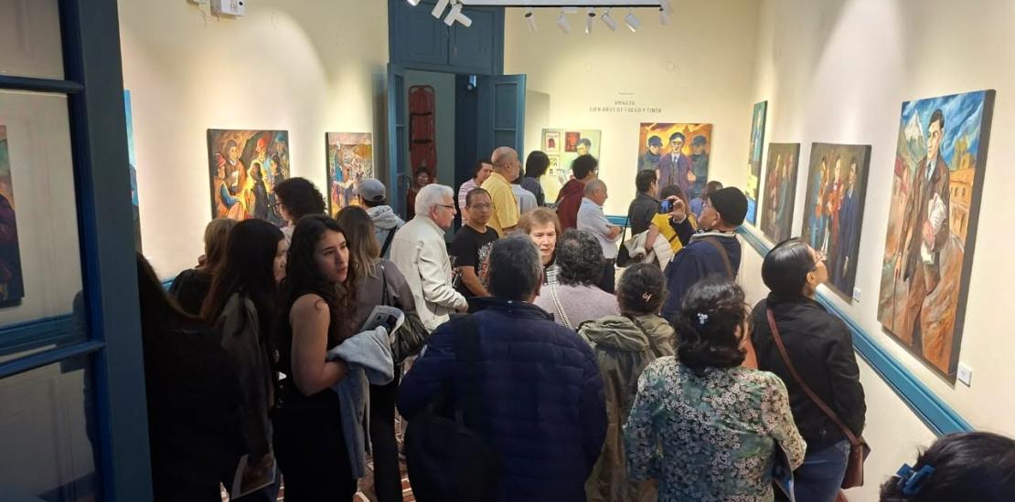 Exposición pictórica "Amauta: cien años de fuego y tinta" del artista Andrés García Valenzuela