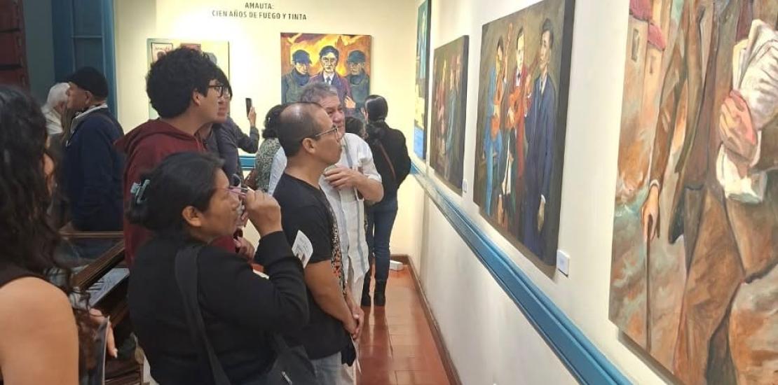 Exposición pictórica "Amauta: cien años de fuego y tinta" del artista Andrés García Valenzuela