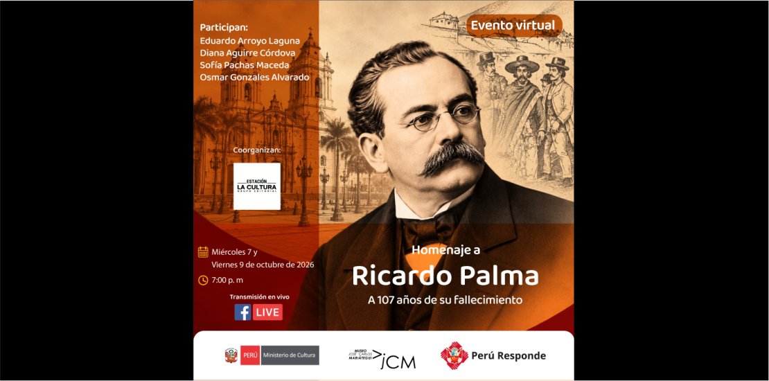 HOMENAJE A RICARDO PALMA A 107 AÑOS DE SU FALLECIMIENTO